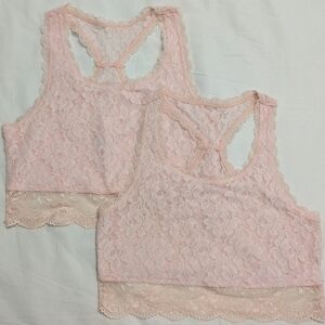 Abercrombie kids pink girls 2 set lace racerback bra without padding